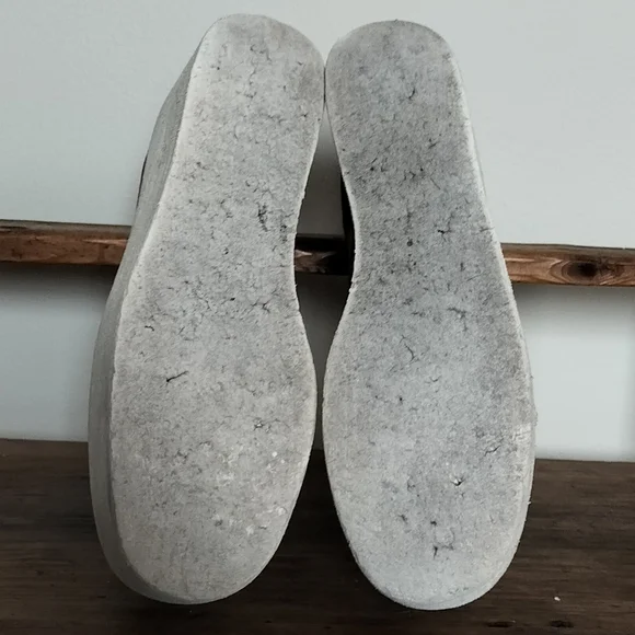 Extraordinary VINTAGE PLATFORM CREEPERS Red Corduroy Ivory Faux Leather 8.5 - Picture 6 of 6